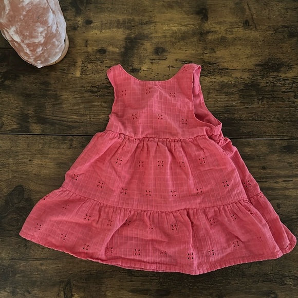 CAT & JACK Coral Eyelet Bow Baby Dress $18 SIZE 12-18 MONTHS Summer Whimsy Light - Picture 1 of 4